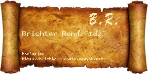 Brichter Renátó névjegykártya